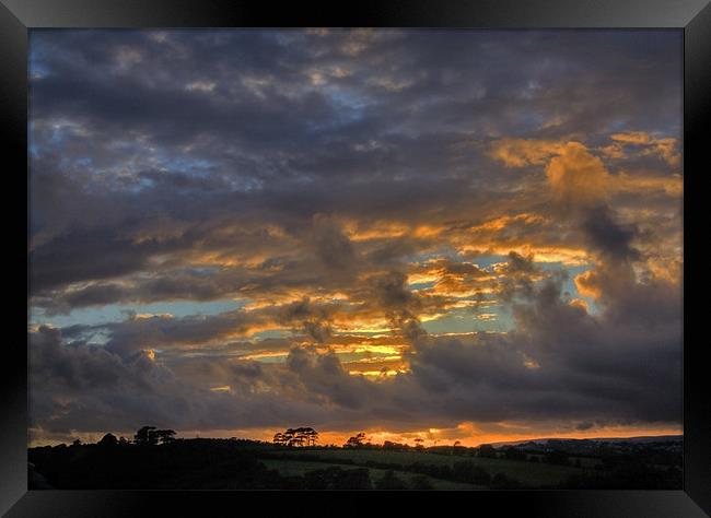 Devon Sunset Framed Print by Mike Gorton