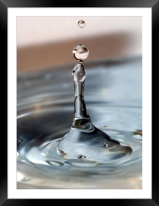 Water Droplet Framed Mounted Print by Mike Gorton