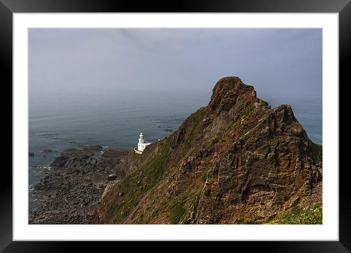 Hartland Point Lighthouse Framed Mounted Print by Mike Gorton