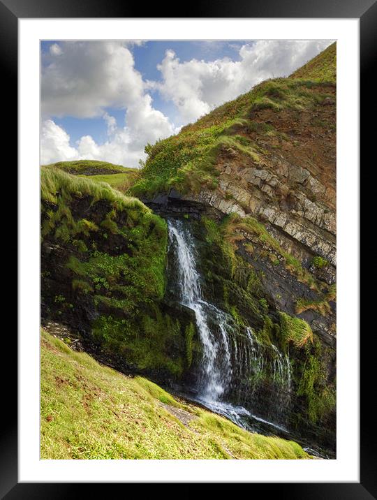 Waterfall Framed Mounted Print by Mike Gorton