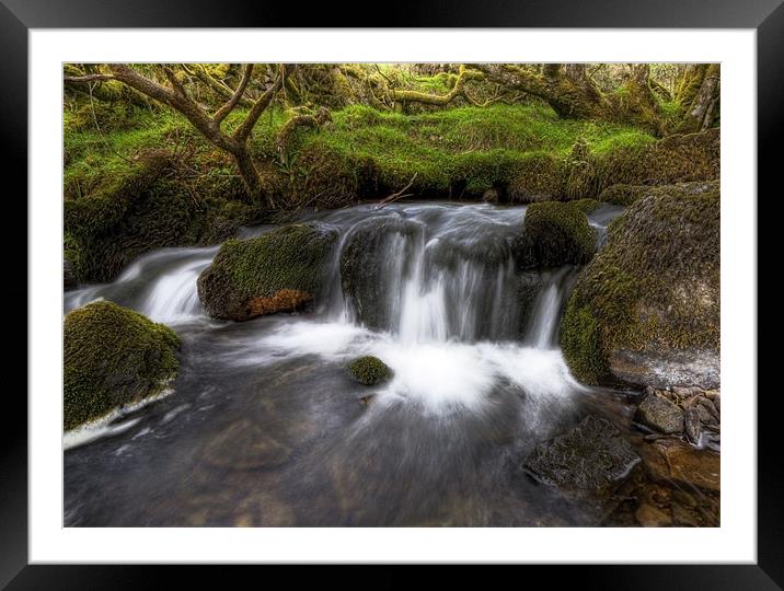 Summer Waterfall on Exmoor Framed Mounted Print by Mike Gorton