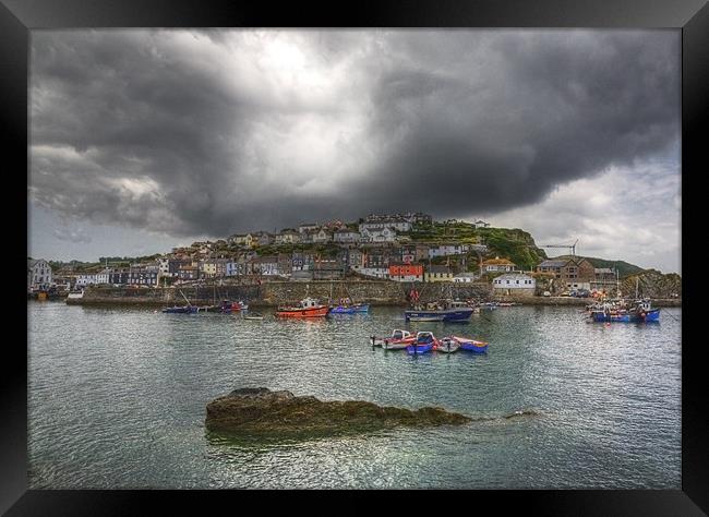 Mevagissey outer harbour Cornwall Framed Print by Mike Gorton