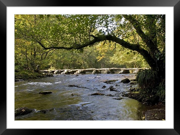 Tarr Steps in Somerset Framed Mounted Print by Mike Gorton