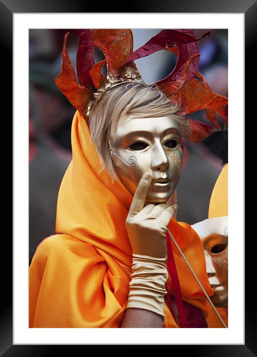 Lady With The Golden Mask Framed Mounted Print by Mike Gorton