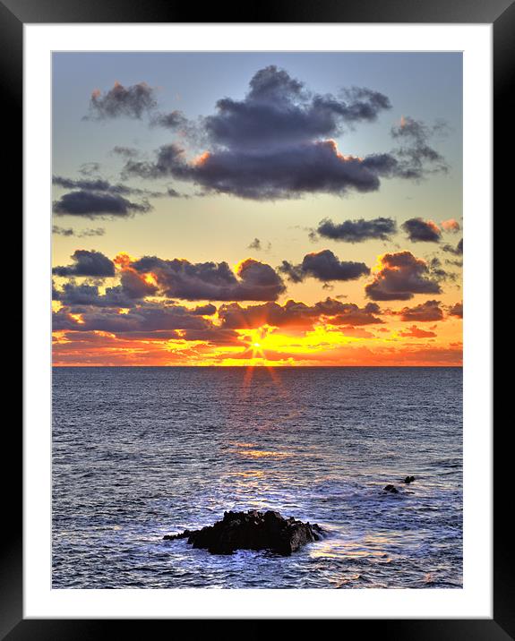 Hartland Sunset Framed Mounted Print by Mike Gorton