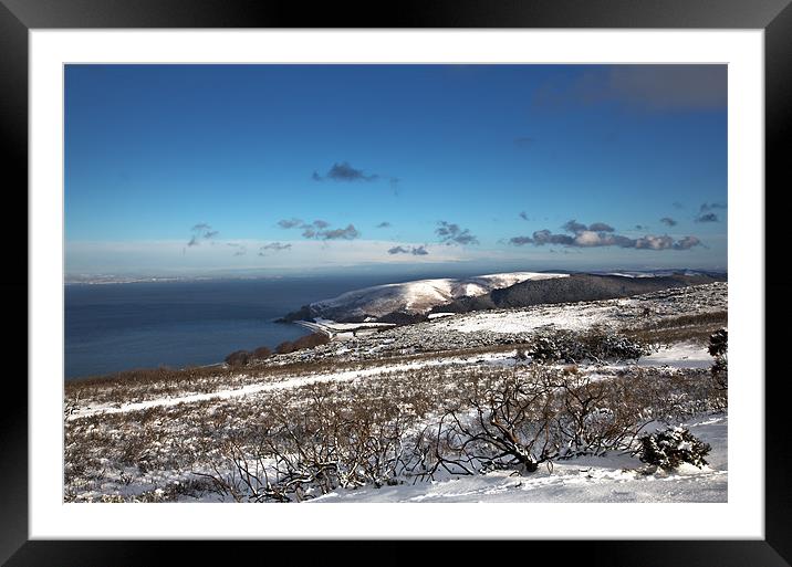 Winter Wonderland: Bossington and Exmoor Framed Mounted Print by Mike Gorton