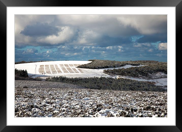 Snow on Exmoor Framed Mounted Print by Mike Gorton