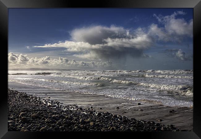 Great Waves at Sandymouth Cornwall Framed Print by Mike Gorton