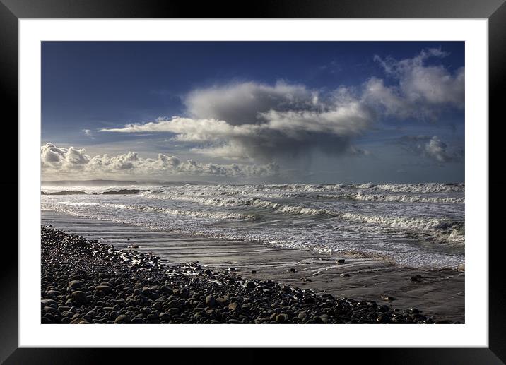 Great Waves at Sandymouth Cornwall Framed Mounted Print by Mike Gorton