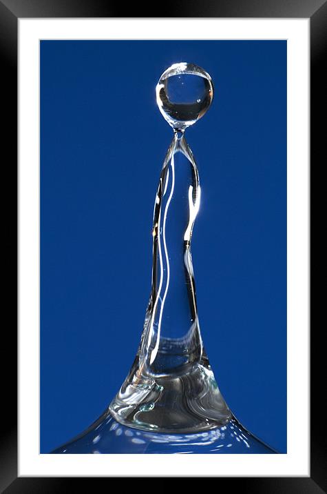 Big Blue Water Droplet Framed Mounted Print by Mike Gorton