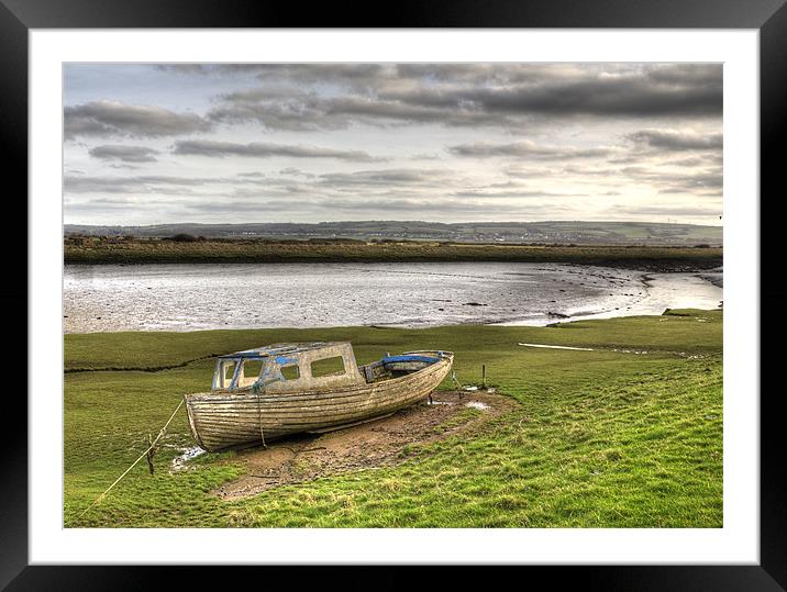 Decaying Boat on Braunton Burrows Framed Mounted Print by Mike Gorton