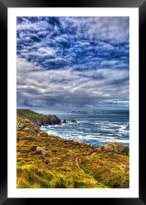 Lands End and Longships Framed Mounted Print by Mike Gorton