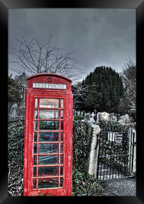 phone box outside a graveyard Framed Print by frank martyn