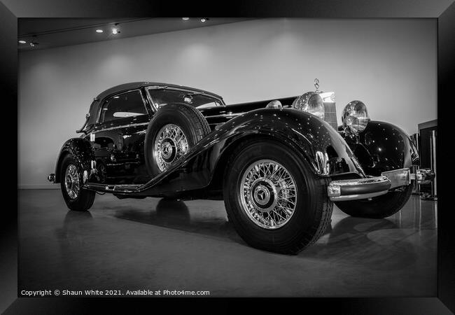A Car Fit for a King B&W Framed Print by Shaun White