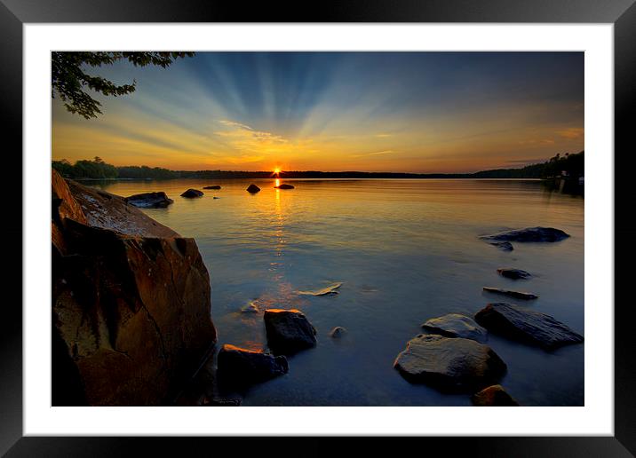  Lakeside Sunset Framed Mounted Print by Shaun White