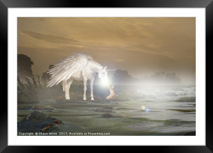 Morning Unicorn Framed Mounted Print by Shaun White