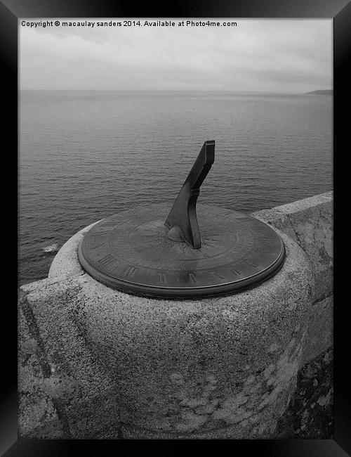 Sundial Framed Print by macaulay sanders