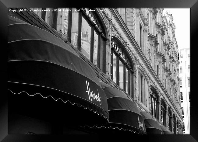 Harrods shop front Framed Print by macaulay sanders