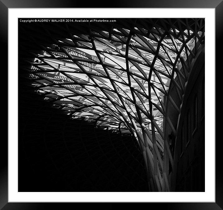 Kings Cross Station Canopy Framed Mounted Print by Audrey Walker
