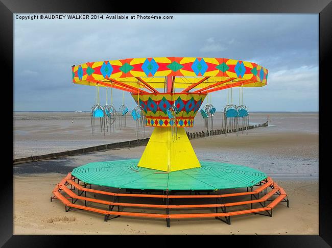 Cleethorpes fairground roundabout Framed Print by Audrey Walker