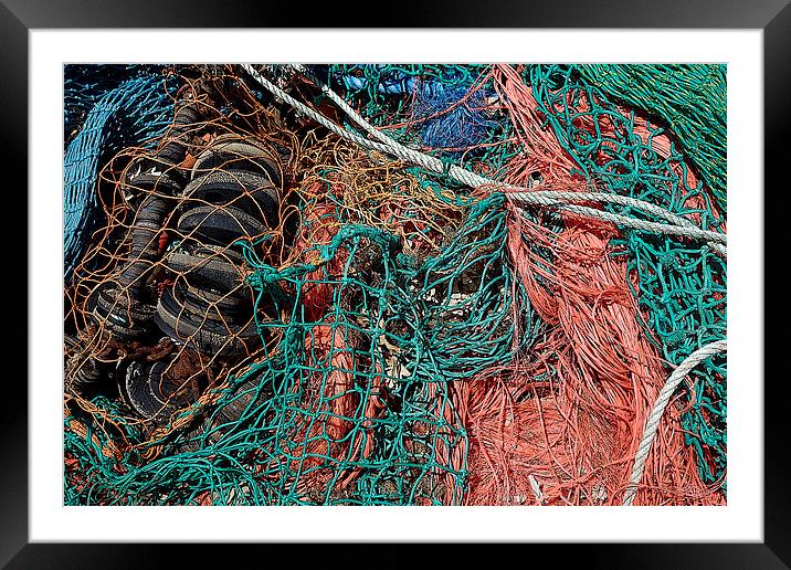Trawler Nets Framed Mounted Print by Audrey Walker