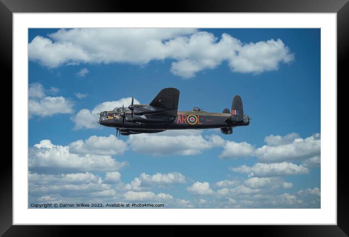 Lancaster Bomber Fly Past Framed Mounted Print by Darren Wilkes