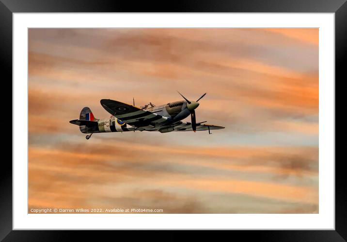 Supermarine Spitfire AB910 Framed Mounted Print by Darren Wilkes