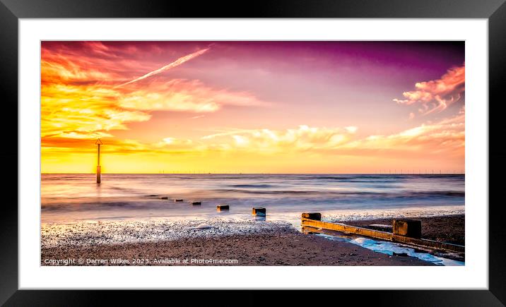Rhyl Beach Sunset North Wales Framed Mounted Print by Darren Wilkes