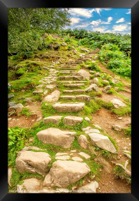 Aber Falls Steps - Snowdonia - Wales Framed Print by Darren Wilkes
