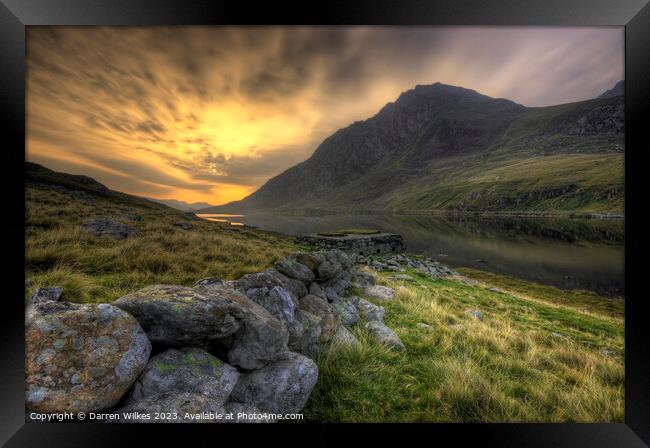 Llyn Ogwen And Tryfan In The Morning Light Framed Print by Darren Wilkes