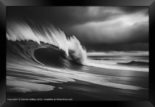 The Monstrous Beauty of Ocean Waves Framed Print by Darren Wilkes