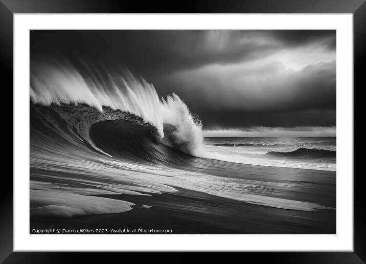 The Monstrous Beauty of Ocean Waves Framed Mounted Print by Darren Wilkes