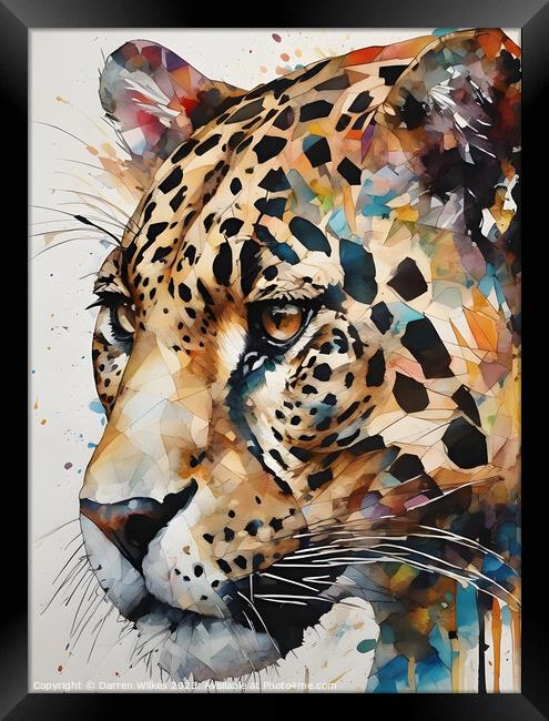 The Jaguar's Commanding Stare Framed Print by Darren Wilkes