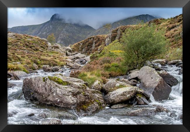 Cwm Idwal Mountains Snowdonia Framed Print by Darren Wilkes