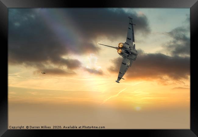 RAF Typhoon at sunset Framed Print by Darren Wilkes