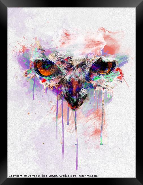 Eagle Owl Art Framed Print by Darren Wilkes