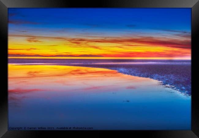 Kinmel Bay Sunset North Wales  Framed Print by Darren Wilkes