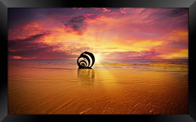 Mary's Shell at Cleveleys  beach Framed Print by Guido Parmiggiani