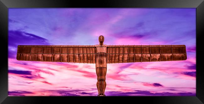 Sunset with the Angel of the North Framed Print by Guido Parmiggiani