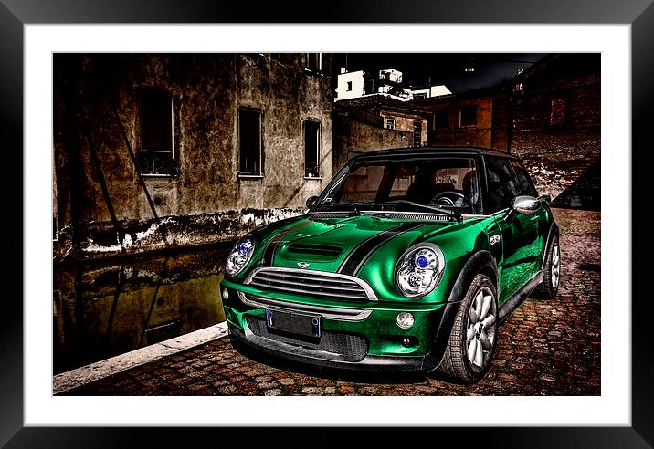 Mini Cooper Framed Mounted Print by Guido Parmiggiani