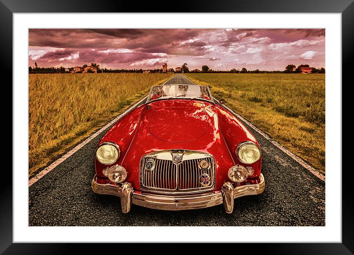  MG A red Framed Mounted Print by Guido Parmiggiani