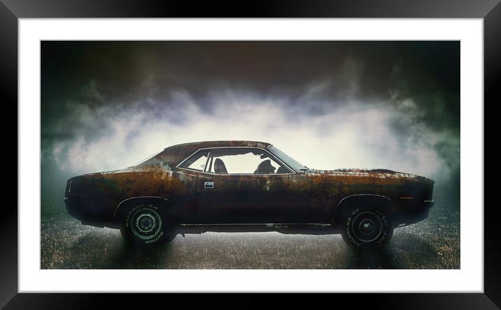 Plymouth Barracuda (1970)  Framed Mounted Print by Guido Parmiggiani