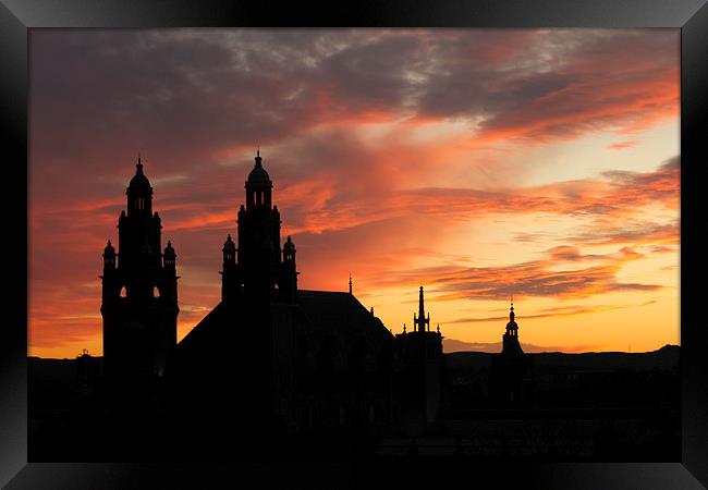 Sunset over Kelvingrove Art Gallery Framed Print by Nicola Topping