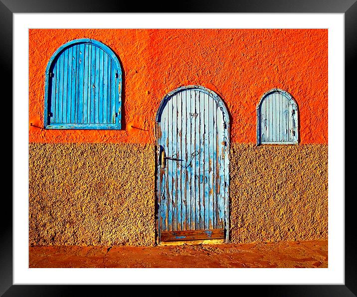 Moroccon Street Scene Framed Mounted Print by Spenser Davies