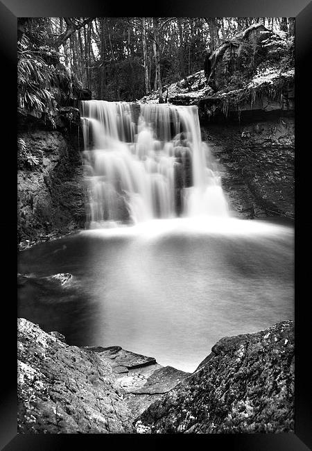  Goit Stock Waterfall Black and white Framed Print by ZI Photography