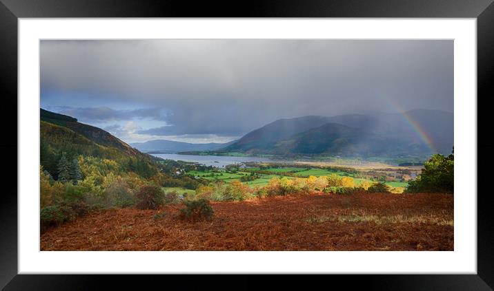 Rainbow over Bassenthwaite Lake Framed Mounted Print by Ceri Jones