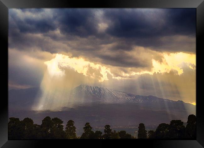 Storm over Etna Framed Print by Ceri Jones