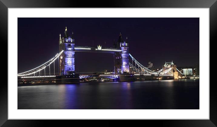  Tower Bridge at Night Framed Mounted Print by Ceri Jones