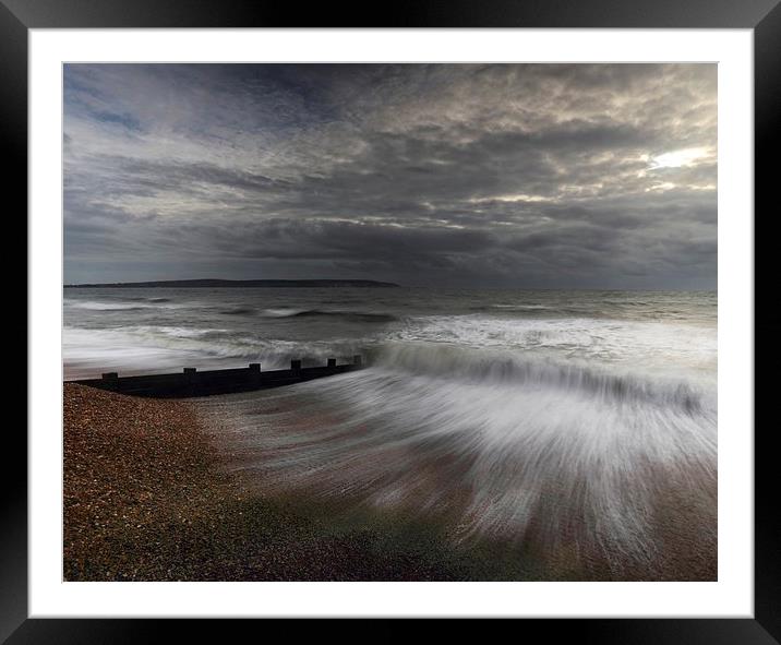  Storm at Milford on Sea Framed Mounted Print by Ceri Jones