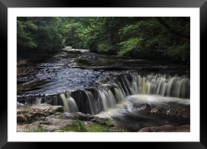 Neath Valley Waterfall Framed Mounted Print by Ceri Jones